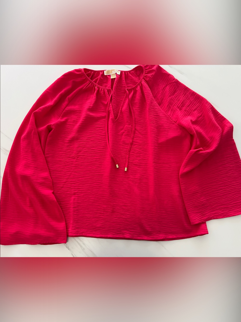 MICHAEL Michael Kors Hot Pink Tie-Neck Blouse